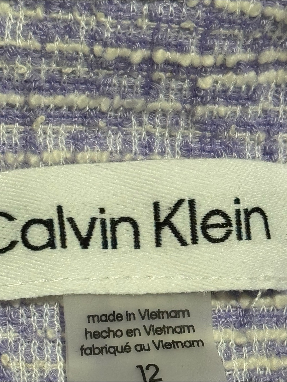 Calvin Klein Lavender Tweed Fit & Flare Midi Dress Women’s Size 12 - Picture 4 of 11